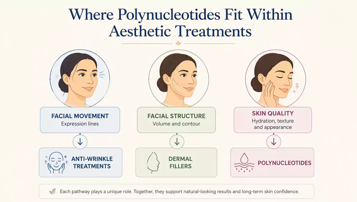 Illustration of where polynucleotides fit within aesthetic treatments
