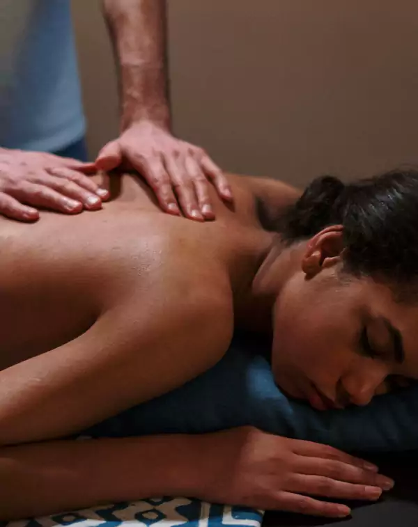 woman receiving stress relief massage